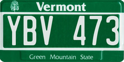 VT license plate YBV473