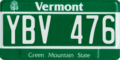 VT license plate YBV476