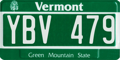 VT license plate YBV479
