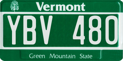 VT license plate YBV480