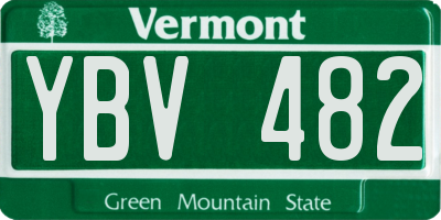 VT license plate YBV482
