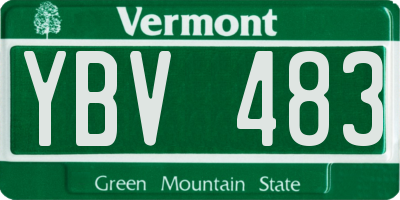 VT license plate YBV483