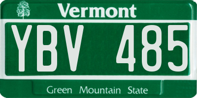 VT license plate YBV485