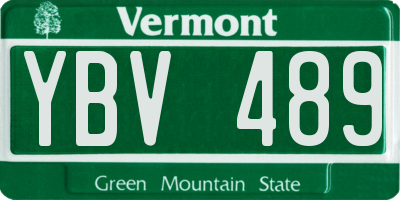 VT license plate YBV489