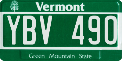 VT license plate YBV490