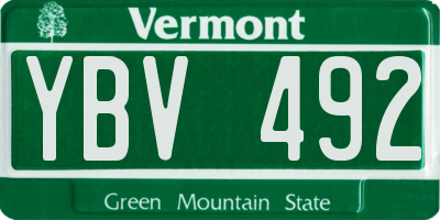 VT license plate YBV492