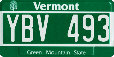 VT license plate YBV493