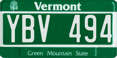 VT license plate YBV494