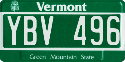 VT license plate YBV496