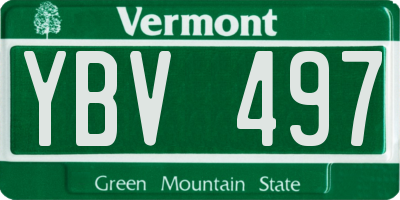 VT license plate YBV497