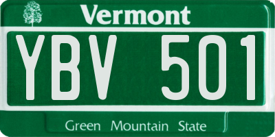 VT license plate YBV501