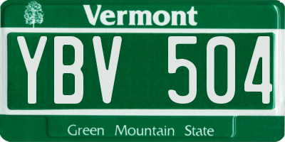 VT license plate YBV504