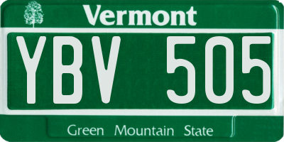 VT license plate YBV505