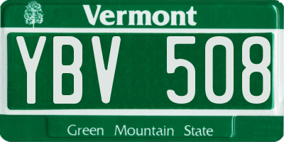VT license plate YBV508