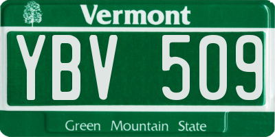 VT license plate YBV509