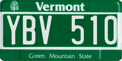 VT license plate YBV510