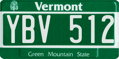 VT license plate YBV512