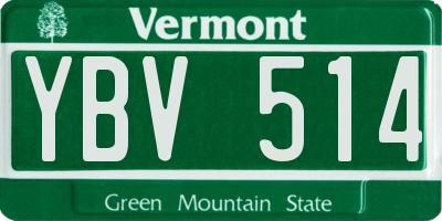 VT license plate YBV514