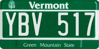 VT license plate YBV517