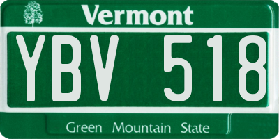 VT license plate YBV518