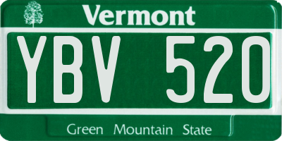 VT license plate YBV520