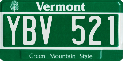 VT license plate YBV521