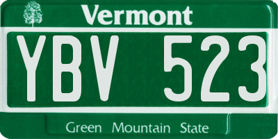 VT license plate YBV523