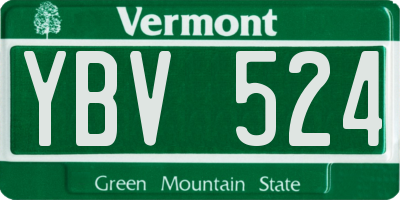 VT license plate YBV524