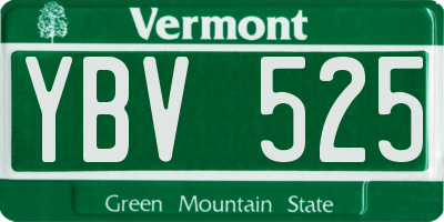 VT license plate YBV525