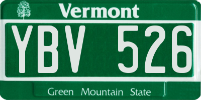 VT license plate YBV526