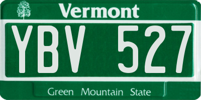 VT license plate YBV527