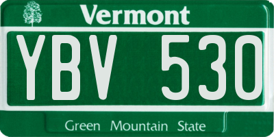 VT license plate YBV530