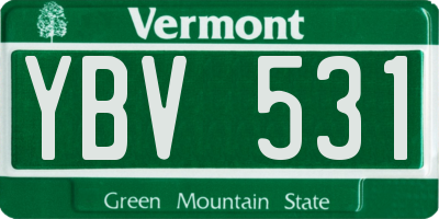 VT license plate YBV531