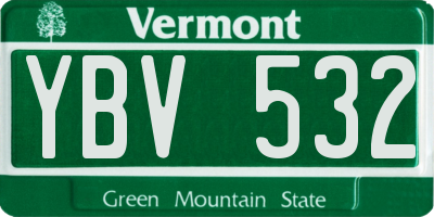 VT license plate YBV532