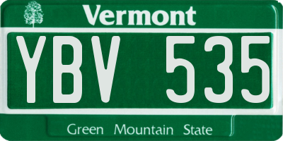 VT license plate YBV535
