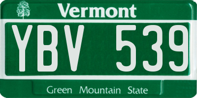 VT license plate YBV539
