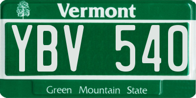 VT license plate YBV540