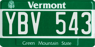 VT license plate YBV543