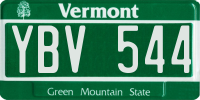 VT license plate YBV544