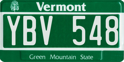 VT license plate YBV548