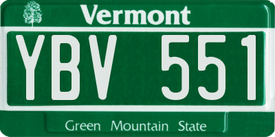 VT license plate YBV551