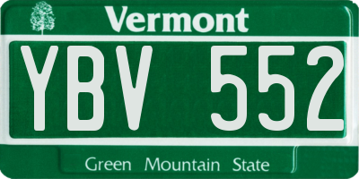 VT license plate YBV552