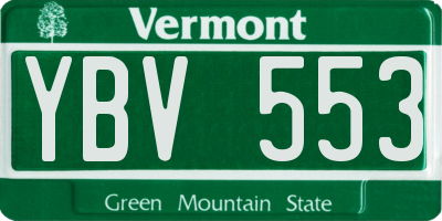 VT license plate YBV553