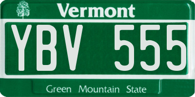 VT license plate YBV555