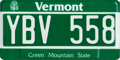 VT license plate YBV558