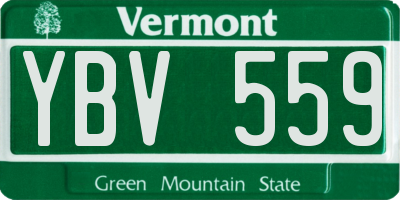 VT license plate YBV559