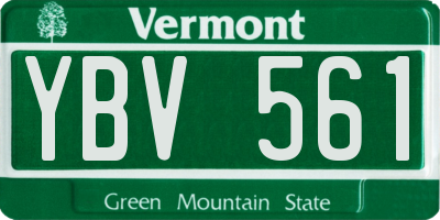 VT license plate YBV561