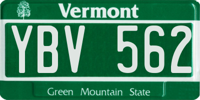 VT license plate YBV562
