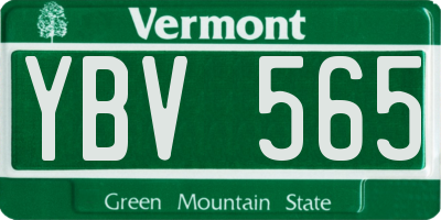 VT license plate YBV565
