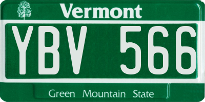 VT license plate YBV566